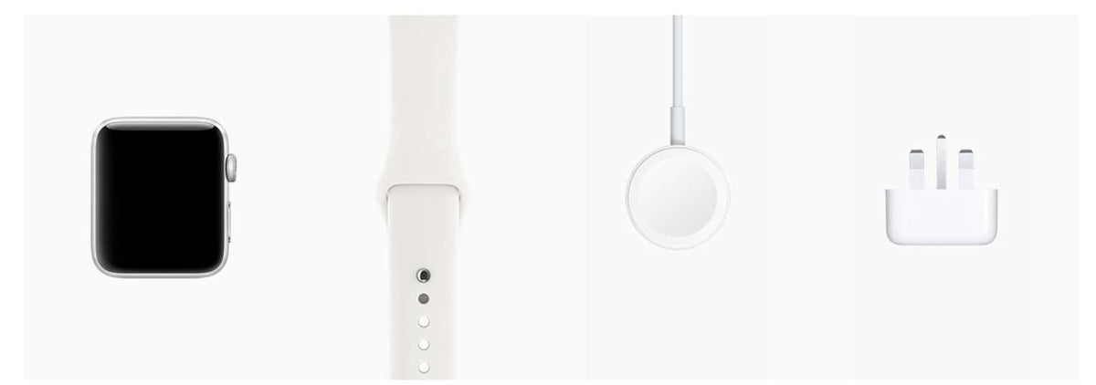 Apple Series 3 (GPS) Silver Aluminium Case with White Sport Band