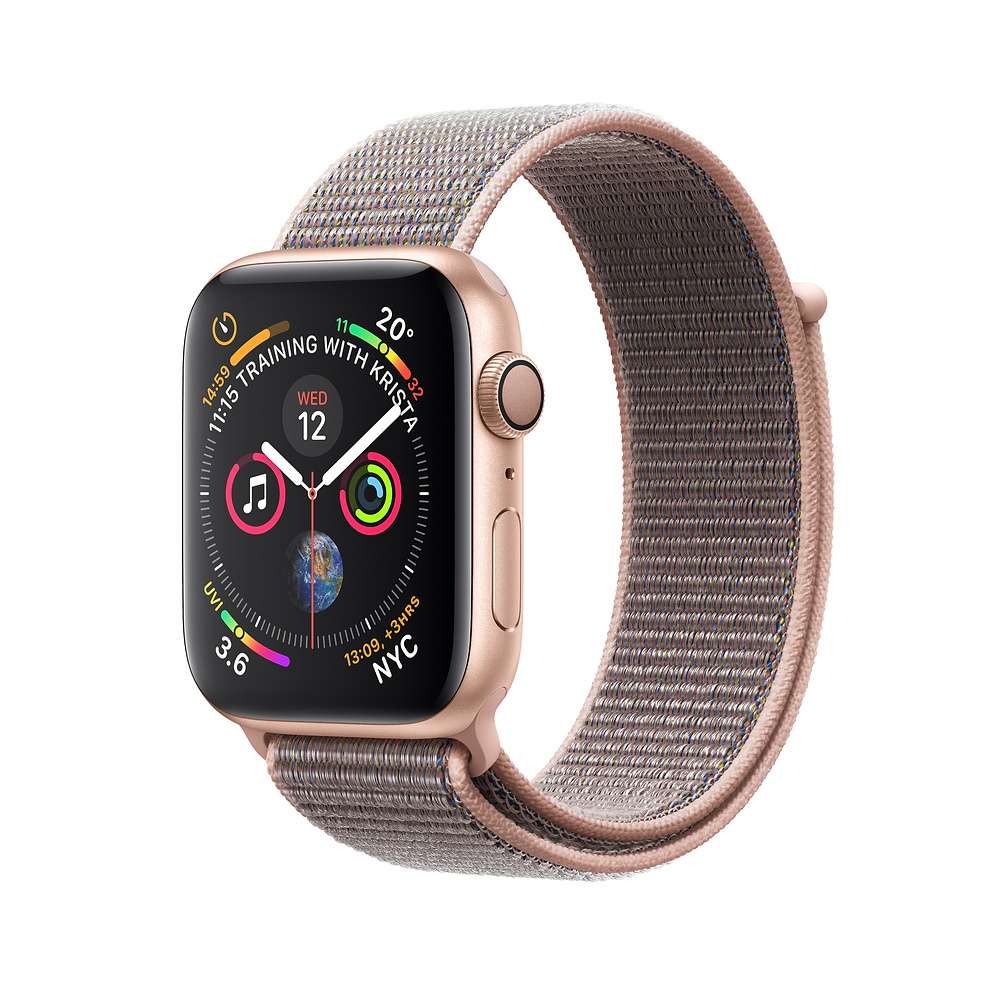 Apple Watch 4 (GPS + Cellular) Gold Aluminium Case with Pink Sand Sport Loop